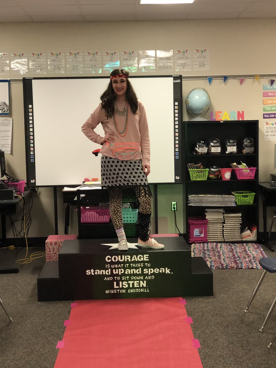 Hayylaylay's tweet photo. It’s Adjective Runway Show day! S’s modeled and judged each other’s ensembles with all the adjectives they could jot down. Then they wrote an expository style paper on the fashion show to exhibit their knowledge of adding details w/ spicy words. @BernshausenKISD #Promise2Purpose https://t.co/8Mo8yOlT1J