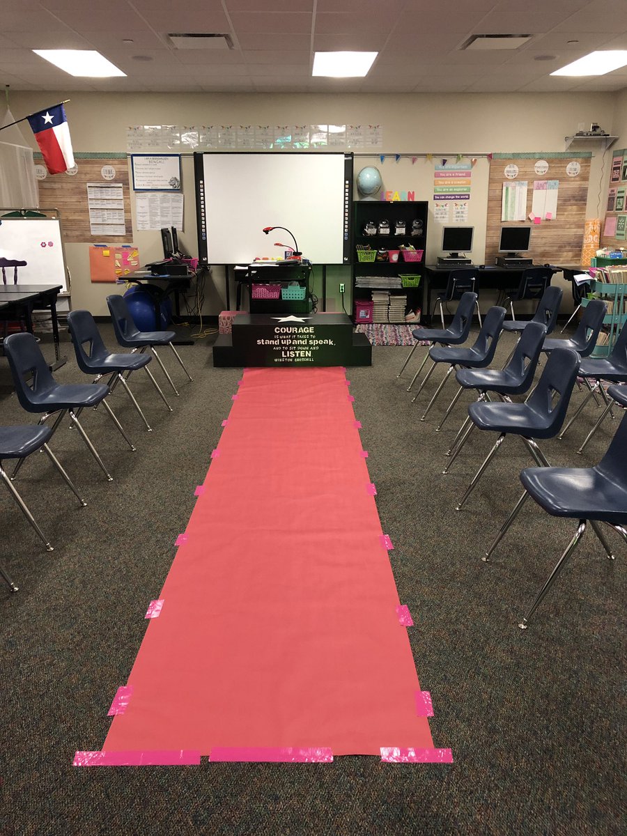 Hayylaylay's tweet photo. It’s Adjective Runway Show day! S’s modeled and judged each other’s ensembles with all the adjectives they could jot down. Then they wrote an expository style paper on the fashion show to exhibit their knowledge of adding details w/ spicy words. @BernshausenKISD #Promise2Purpose https://t.co/8Mo8yOlT1J