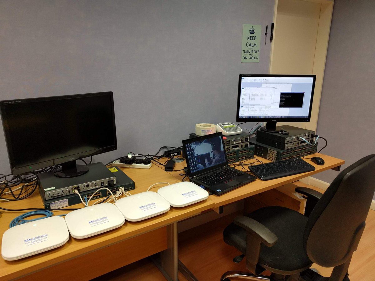 RaeComputing's tweet photo. The team have been out and about in the local area installing a new Cisco network solution for a client @Cisco #HappyCustomer. https://t.co/9ZMdAPQ5kq