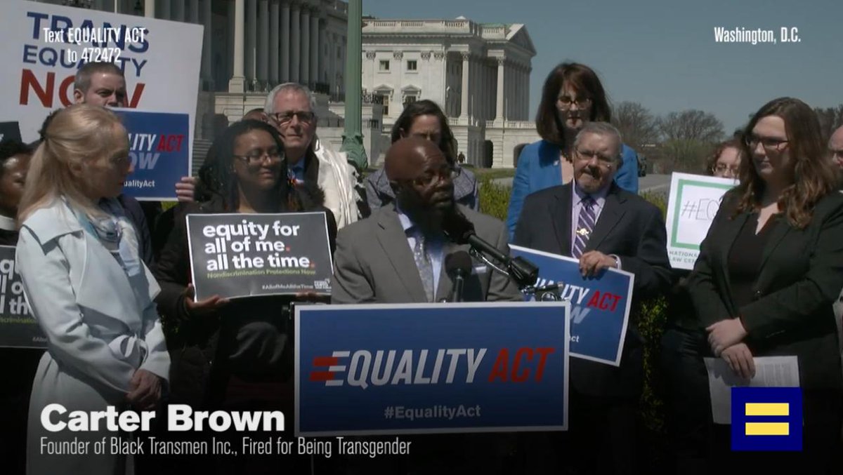 Carter Brown speaks on the need for the Equality Act on Capital Hill.