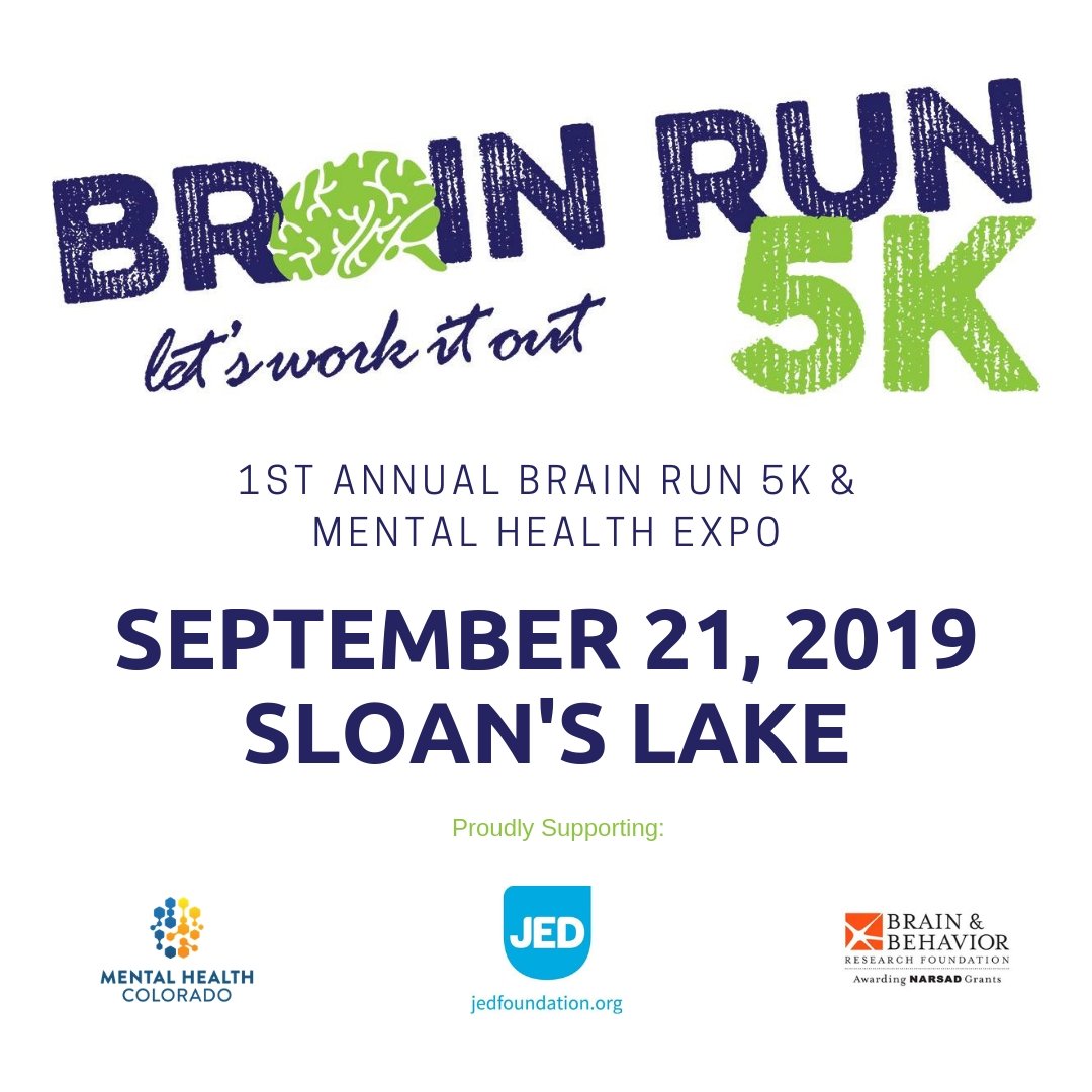 BRun5k's tweet photo. Join us on 9/21/19 at #SloansLake in #DenverCO for the 1st Annual #BrainRun #5K & #MentalHealthExpo! Let's work it out, together! 100% of your race registration fee will be donated to leading mental health organizations! Learn more at: https://t.co/QetC2FxtQE. https://t.co/rQOpZHEYZ3