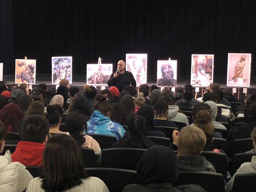 Kevin_Richman's tweet photo. Thank you Frank Romeo for coming to Binghamton High School and sharing your story. #BPatriotProud @BinghamtonCSD #walkwithfrank @WalkFrank1 https://t.co/8qzIQYzZwS