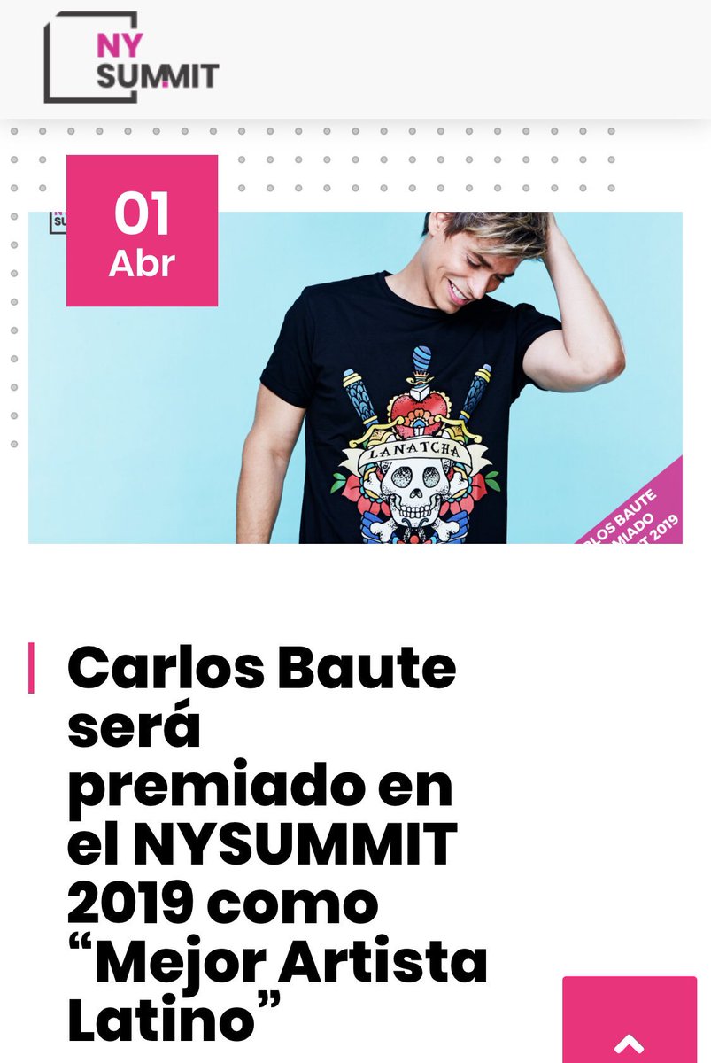 <a href="/carlosbaute/">Carlos Baute</a> premiado como “Mejor Artista Latino”en los #NewYorkAwards2019 ✨✨. Será en el <a href="/NewYorkSummit/">New York Summit</a> del 20 de noviembre en #NuevaYork. Un hombre comprometido con la igualdad 🔝 y la libertad en #Venezuela. 👏👏👏 @RayCazorla <a href="/ICL_Foundation/">ICL Foundation</a> ow.ly/ckVB50oKWWJ