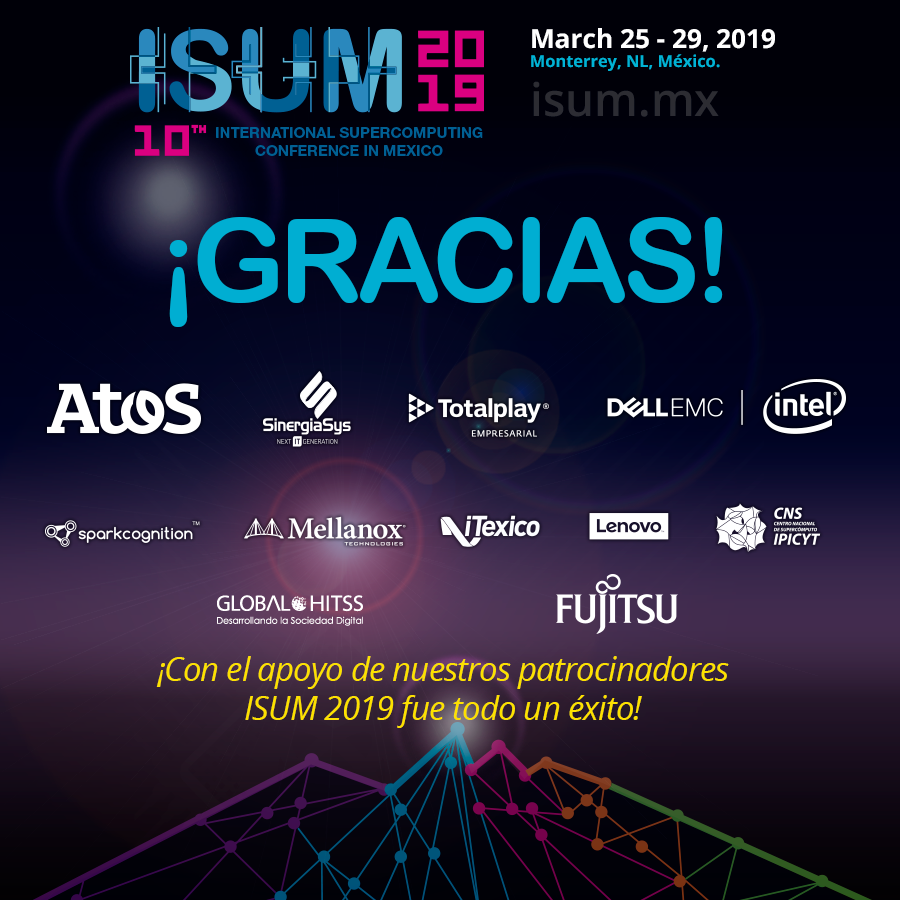 ISUM_SC's tweet image. #ISUM2019 les agradece a TODOS los patrocinadores su apoyo para llevar a cabo el mayor evento de #supercómputo en México.

¡Muchas gracias!