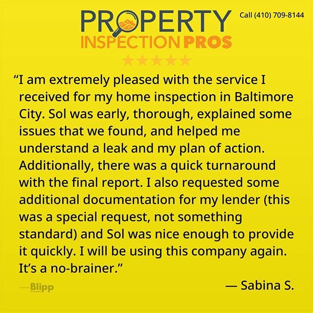 Mdinspectionpro's tweet photo. Thank you to our client for choosing Property Inspection Pros for their Home Inspection needs in Baltimore!

#homeinspection #homeinspector #propertyinspectionpros #baltimore #pigtown #baltimorecity #realestate #mdrealestateagent #mdrealtor #marylandrealestateagent #sell #ho… https://t.co/gyA62feIg1