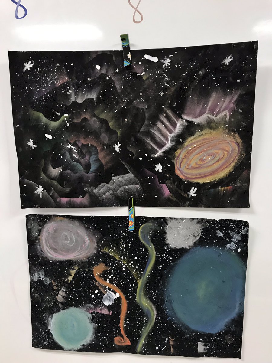 GREVisualArt's tweet photo. SPACE-SCAAAAAAAPES! 🙀😻💫 #arted #LISDVISUALART #gr8gators #artwork @GardenRidgeES @MrsRousey5 https://t.co/lvr56y2bvc