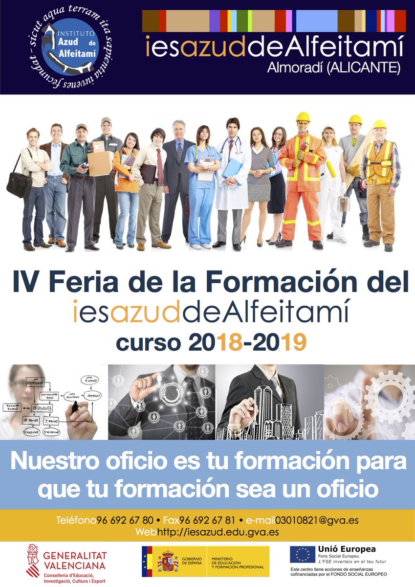iesAzud's tweet photo. El 5 de abril volvemos a organizar la Feria de la Formación para ayudar a nuestro alumnado, y a los invitados de otros centros, a tomar decisiones formativas importantes a final de curso. https://t.co/QOilS47ke2