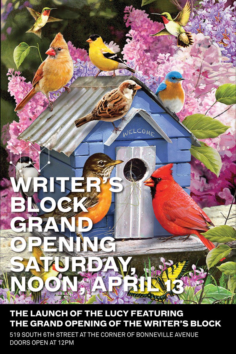 writersblocklv's tweet photo. This is no April Fool’s joke: we are delighted to announce that we’re reopening on Saturday, April 13th at 12pm! Join us for a ribbon cutting, live music—and (most importantly) access to our brand-new store at 6th and Bonneville. https://t.co/aJce1sWZkj