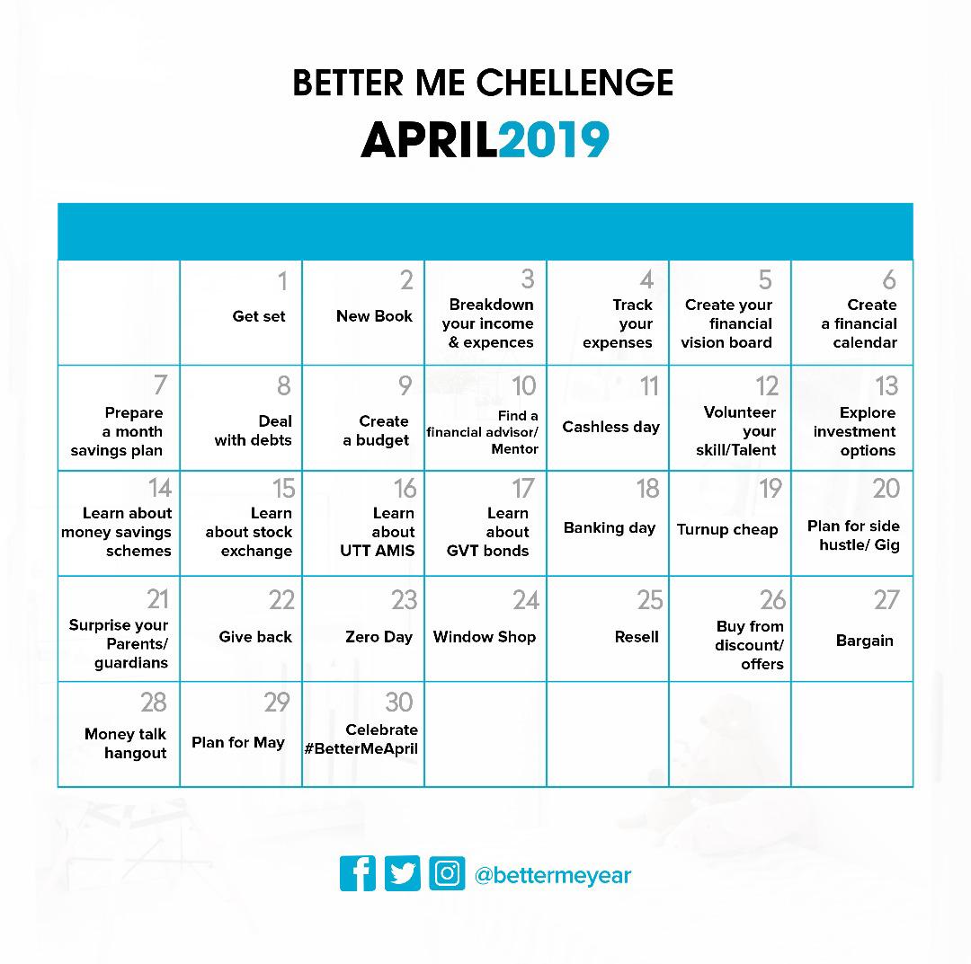 fredkavishe's tweet image. #BetterMeApril #BetterMeChallenge  #BetterMeYear 
Our calendar for April