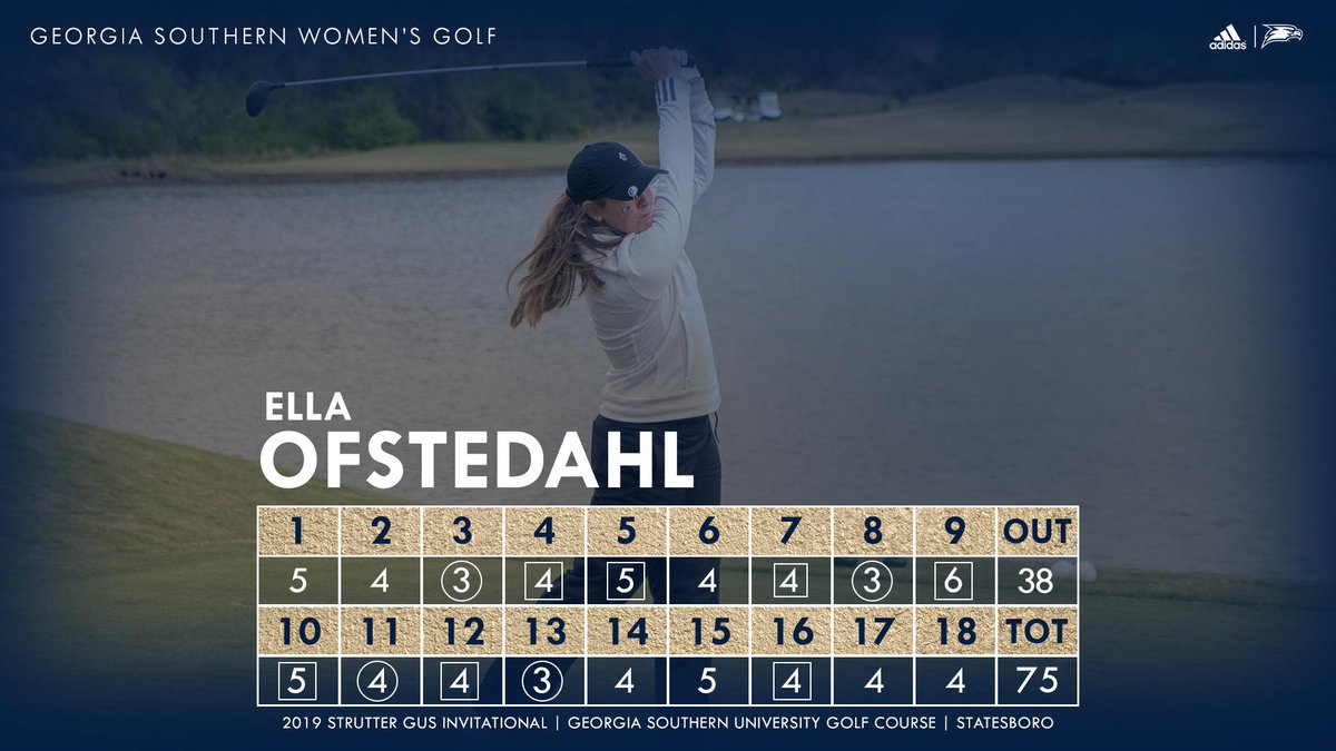 GaSouthernWGolf's tweet image. Ansley Bowman shoots 75 and wins medalist honors in a playoff, Ella Ofstedahl shoots 75 and the Eagles win the inaugural @StrutterInvite !
