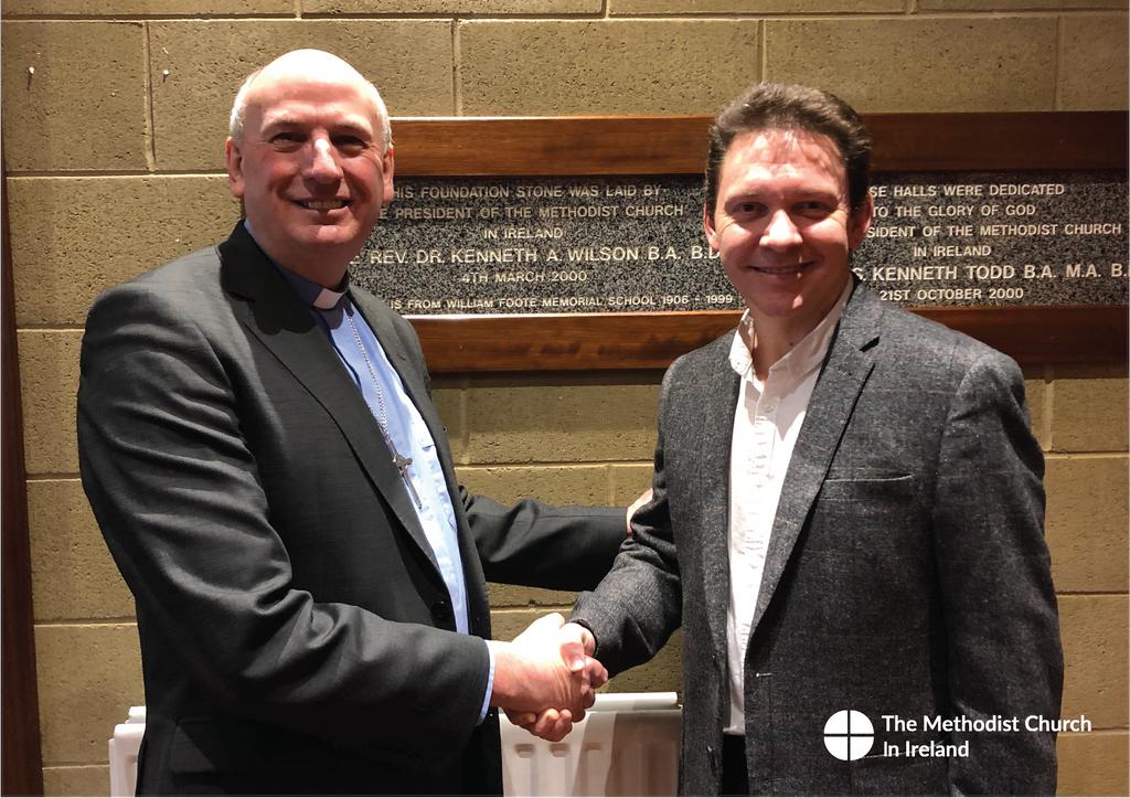 irishmethodist's tweet photo. Welcome Simon Kinghan, our new Connexional Estates manager! His role is to lead, plan & co-ordinate the management of the Church’s property estate. If you see him around be sure to say hello! 📷 @PresidentMCI welcoming Simon to his new role #irishmethodist https://t.co/zrPBidO3zM