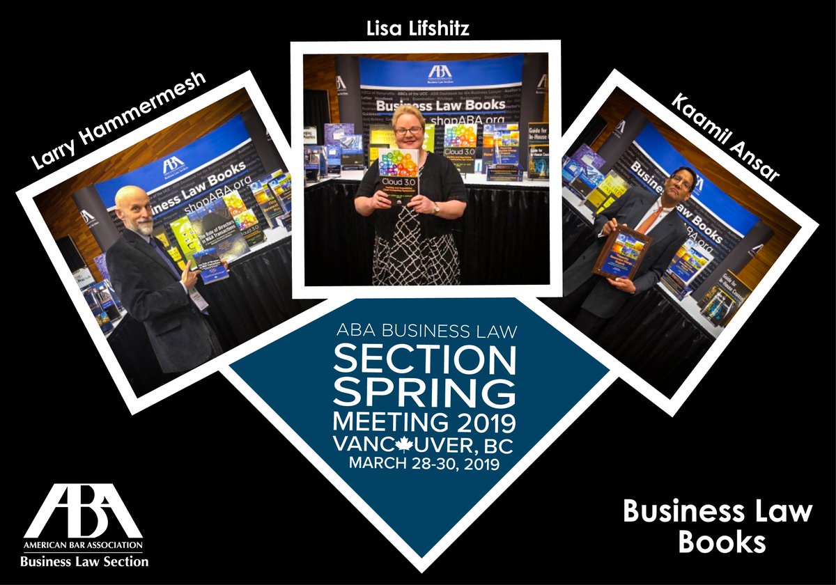 ABABusLaw's tweet photo. We love our authors! Lisa Lifshitz @TorkinManesLLP Larry Hammermesh, and Kaamil Ansar stopped by the #buslawspring to share their new books. @ShopABA 

https://t.co/V1xu3lZJaM

https://t.co/2UVWKGyPxk

https://t.co/SoPuH7rxLi https://t.co/mHLtjmC863
