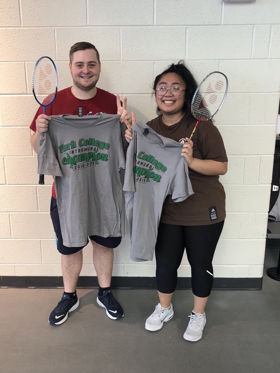 YCPCampusRec's tweet photo. Congratulations to our Intramural Open-Doubles Badminton Tournament Champions - I’d Smash That! #YCPIM #backtoback https://t.co/OWVgBqcOnN
