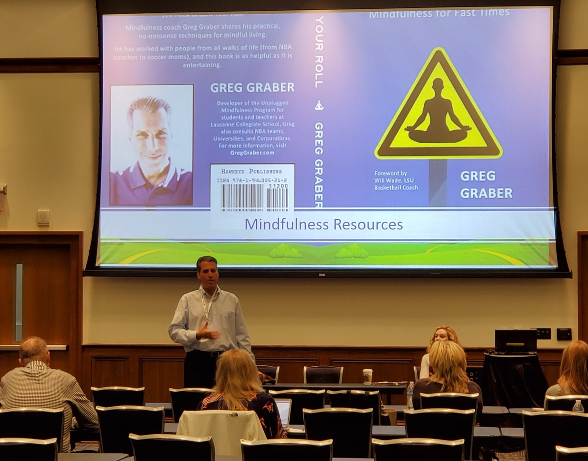 LausanneLearn's tweet photo. Loved hearing @GregGraber talk about #mindfulness at #LLISEL today! He's an amazing leader, #lausannelearningteacherconsultant, and speaker! #teachersteachingteachers #SEL #teacherpd #slowyourroll https://t.co/l5Awo6Stc2