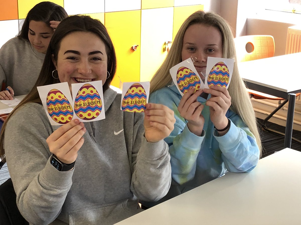 SHS_PE_Dept's tweet photo. Year 11 GCSE PE girls revision Easter egg hunt today π°π« #makerevisionfun #competitivegirls https://t.co/yJGZFF7XmI