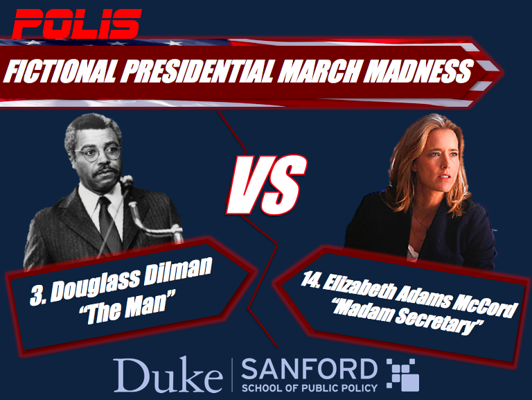 PolisAtDuke's tweet photo. Fictional Presidential March Madness -- James Earl Jones has 190 acting credits. His 3-seeded President Douglass Dilman character from 1972's "The Man" faces the underrated Téa Leoni as 14-seeded Elizabeth Adams McCord in "Madam Secretary." #FPMM #MarchMadness #AprilFools https://t.co/qLXK3c3IDH