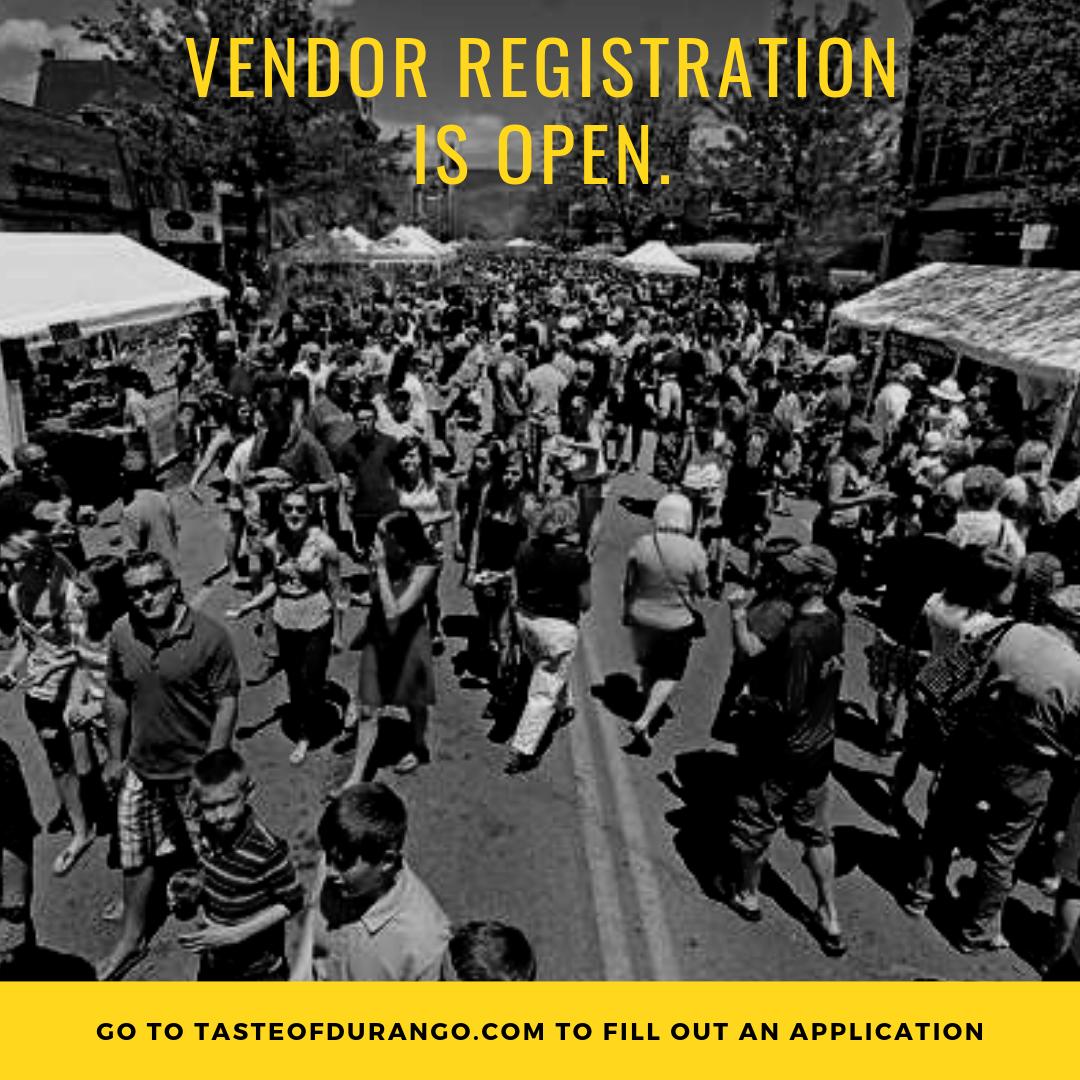 TasteDurango's tweet photo. Vendor Registration for the 2019 #tasteofdurango is open! Visit our website to complete an application!

Tag your favorite local restaurant that you want to see at this year's event!

#visitdurango #durangoco #durango #durangocolorado https://t.co/LjGIk1hUHy