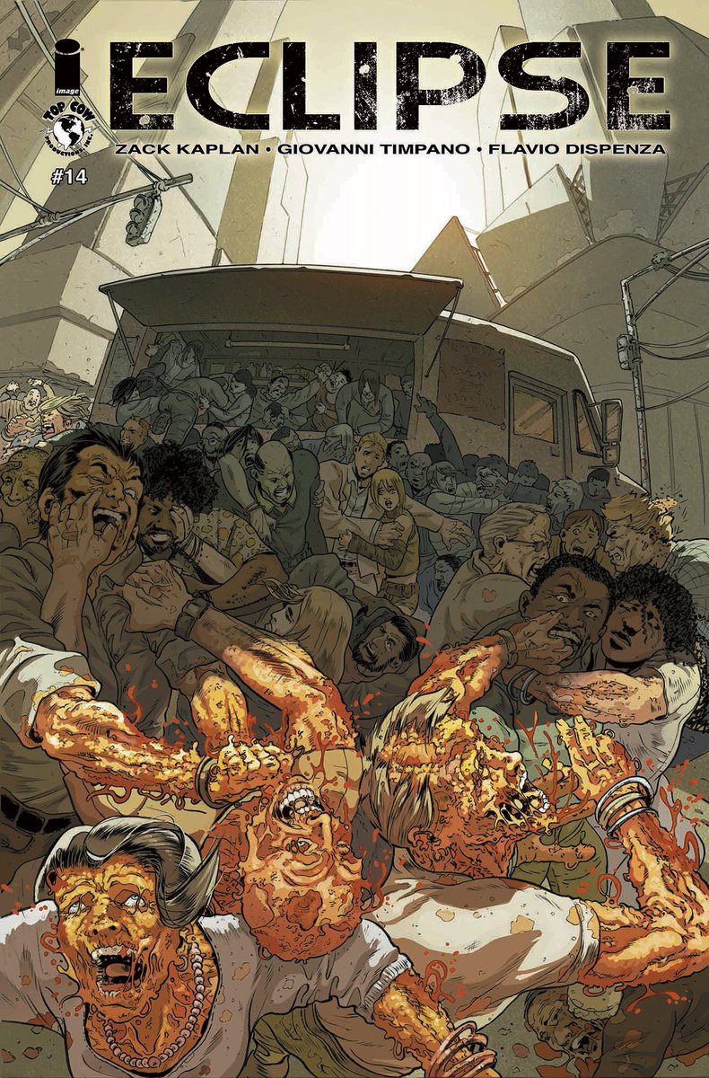 zackkaps's tweet photo. This week, ECLIPSE #14 burns everyone alive in comic stores everywhere. These poor souls, fighting for the last copy on the shelves.
We're only 3 issues left until the #Eclipsecomic Finale! https://t.co/PDgpAUUQ72