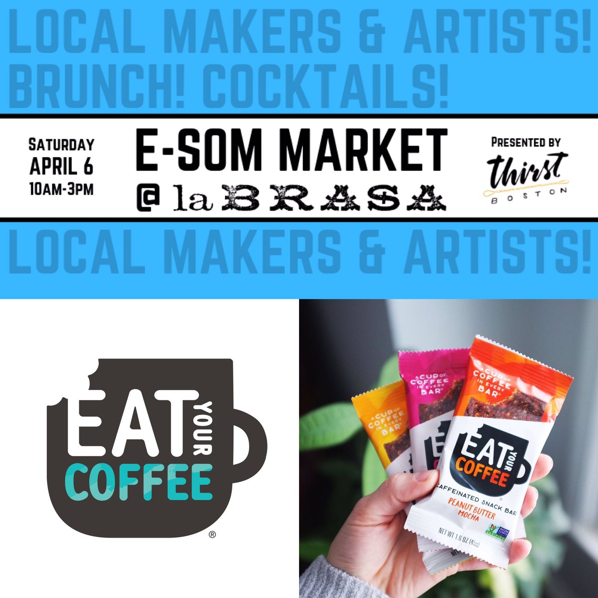 LaBrasaBoston's tweet photo. Spring is finally here and so is our next #ESomMarket! #eatbrunchbuystuff and meet our lineup of local makers and vendors Saturday from 10am-3pm. @ThirstBoston will be joining us to tell you all about their cocktail conference coming up 4/26-4/28!
https://t.co/W47EUSfAK5 https://t.co/LMANDpKp5Z