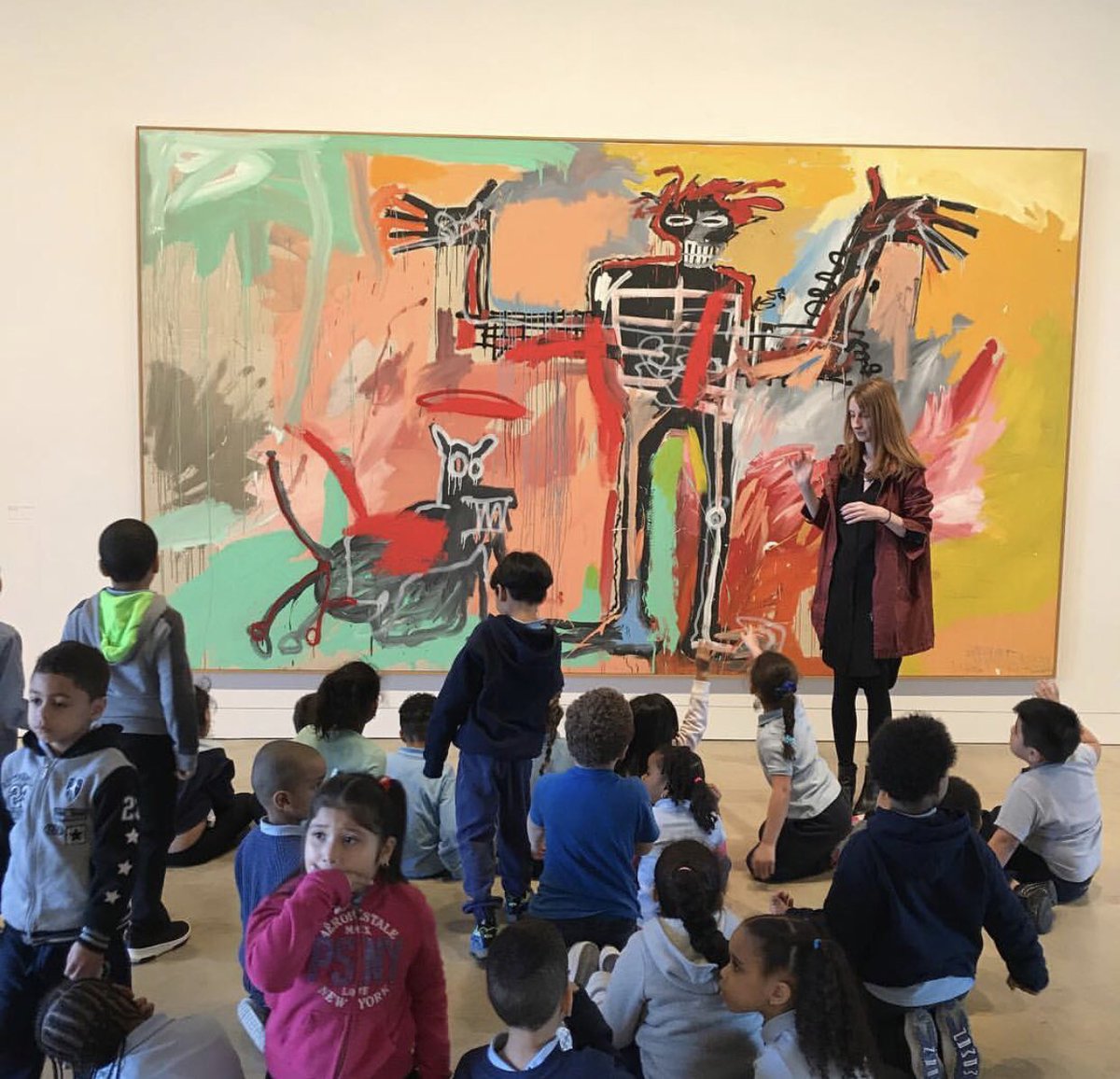 timeinkids's tweet photo. A memorable Monday indeed! PS 63 students were fortunate enough to see the sold out #BASQUIT show at @BrantFoundation! How cool is that? 
#museummonday #mondaymotivation #motivationmonday #art #kids https://t.co/wQYis8msHJ