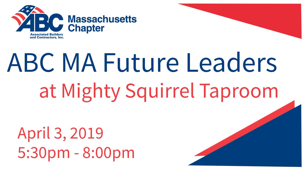 Join the <a href="/ABCFutureLeader/">ABCMA Future Leaders</a> at the new Mighty Squirrel Taproom in Waltham on April 3rd for a behind the scenes look into the construction of the new facility with an informal presentation by the PM from <a href="/TheHaynesGroup/">The Haynes Group Inc</a> that worked on the project! conta.cc/2HyTjCD