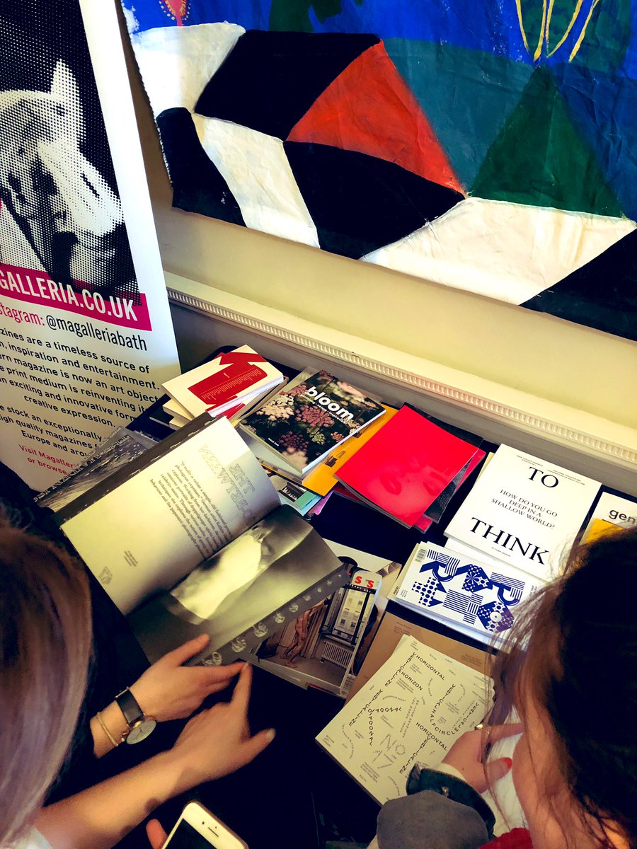 milkmagazinebsu's tweet photo. @MagalleriaBath pop-up shop is getting lots of attention this evening. Such beautiful magazines covering a wide range of topics #MakingMagazinesSW @SYP_SouthWest https://t.co/kjYHYFwu9u