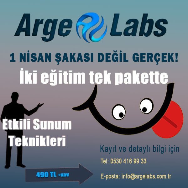 argelabs's tweet photo. Etkili bir eğitim, şaka gibi bir sonuç için:

İki eğitim tek pakette!
-Takım olma ve doğru iletişim
-Etkili sunum teknikleri

12-13 Nisan Cuma&amp;Cumartesi
Saat: 09.30 - 16.30
KOÜ Teknopark Eğitim Salonunda

#1nisan #şaka #inovatif #fikirler #etkinlikler #kampanyalar https://t.co/44wboqGxM0