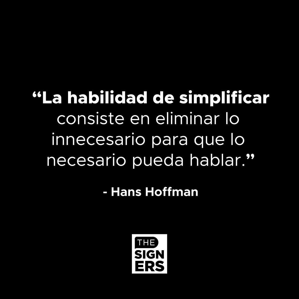 _TheSigners's tweet photo. "La habilidad de simplificar consiste en eliminar lo innecesario para que lo necesario pueda hablar"
- Hans Hoffman

#innovacion #diseño #creatividad #diseñadores #frases #designthinking #emprendedores #creativos #thesigners #Soluciones #Negocios #arte #ideas #curiosidad https://t.co/EaL3jmnZZr