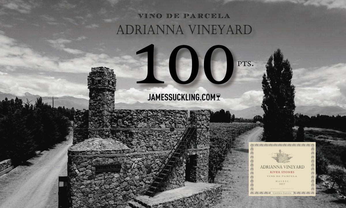 ¡Immensely honored!🏅<a href="/JamesSuckling/">James Suckling</a> awarded #100points to our River Stones 2017. This wine comes from a particularly stony alluvial soil section of the vineyard. 100% #Malbec, extremely aromatic, rich and luxurious. Thank you #AdriannaVineyard this is a proud moment! 🍷🍇🇦🇷