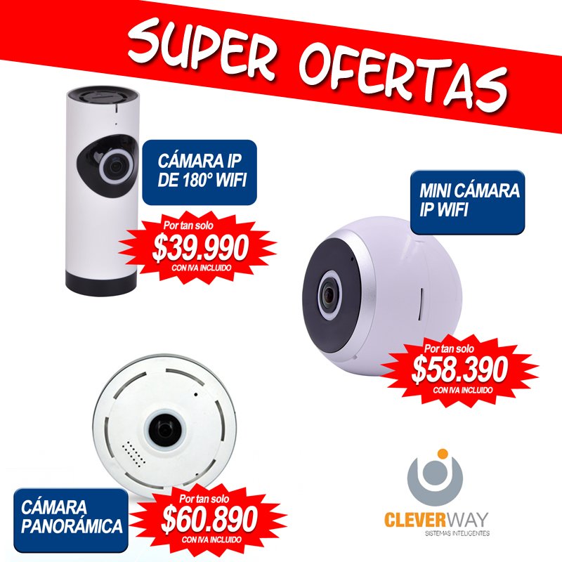 cleverway_stgo's tweet image. #FelizLunes de super ofertas en Cámaras de Vigilancia visitemos en Avenida Manuel Antonio Matta 297 Teléfono +56 2 32961490 E-Mail clientes@cleverway.cl