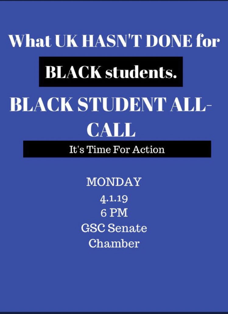 Come out Tonight and Be Heard for ONCE #blackUK 
6PM @ Student Center Senate Chamber
