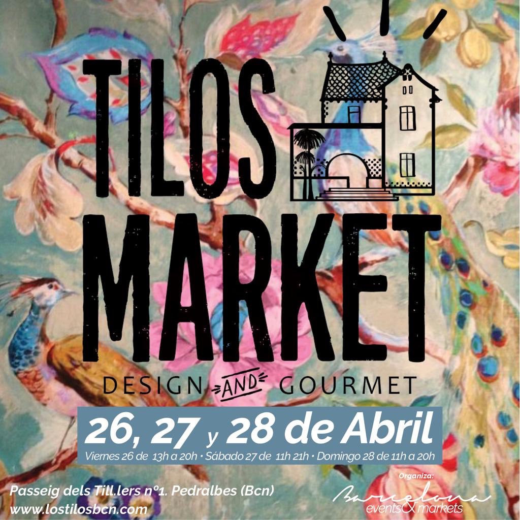 lostilos_bcn's tweet photo. Reserva estos días para disfrutar de 
TILOS MARKET!
26, 27 y 28 de Abril.
De Viernes a Domingo...ven y haz tus compras, diseños únicos y exclusivos.
Escucha la mejor música y tomate algo tranquilamente en familia o con amigos!!!
Os esperamos!!! 🏡👈🏼😁 #TilosMarket @lostilos_bcn https://t.co/sJy7MmwSa9