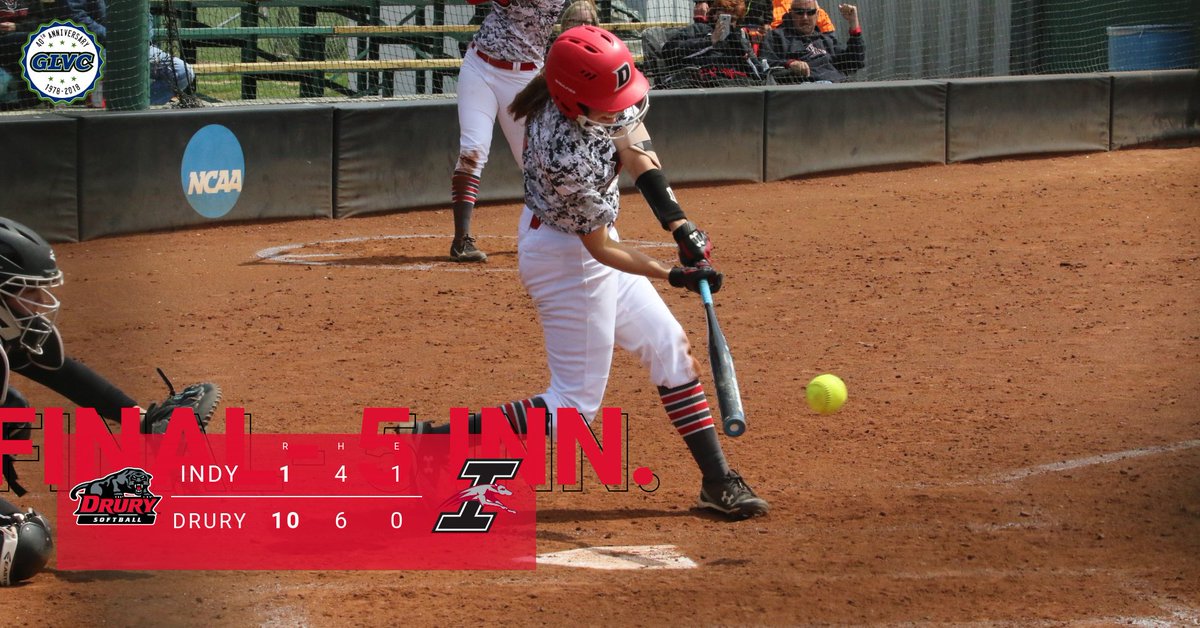 drurypanthers's tweet photo. SB- @DUSoftball defeats #20 UIndy in 5 inn. 10-1 in game one. https://t.co/ylK1jOXWGt