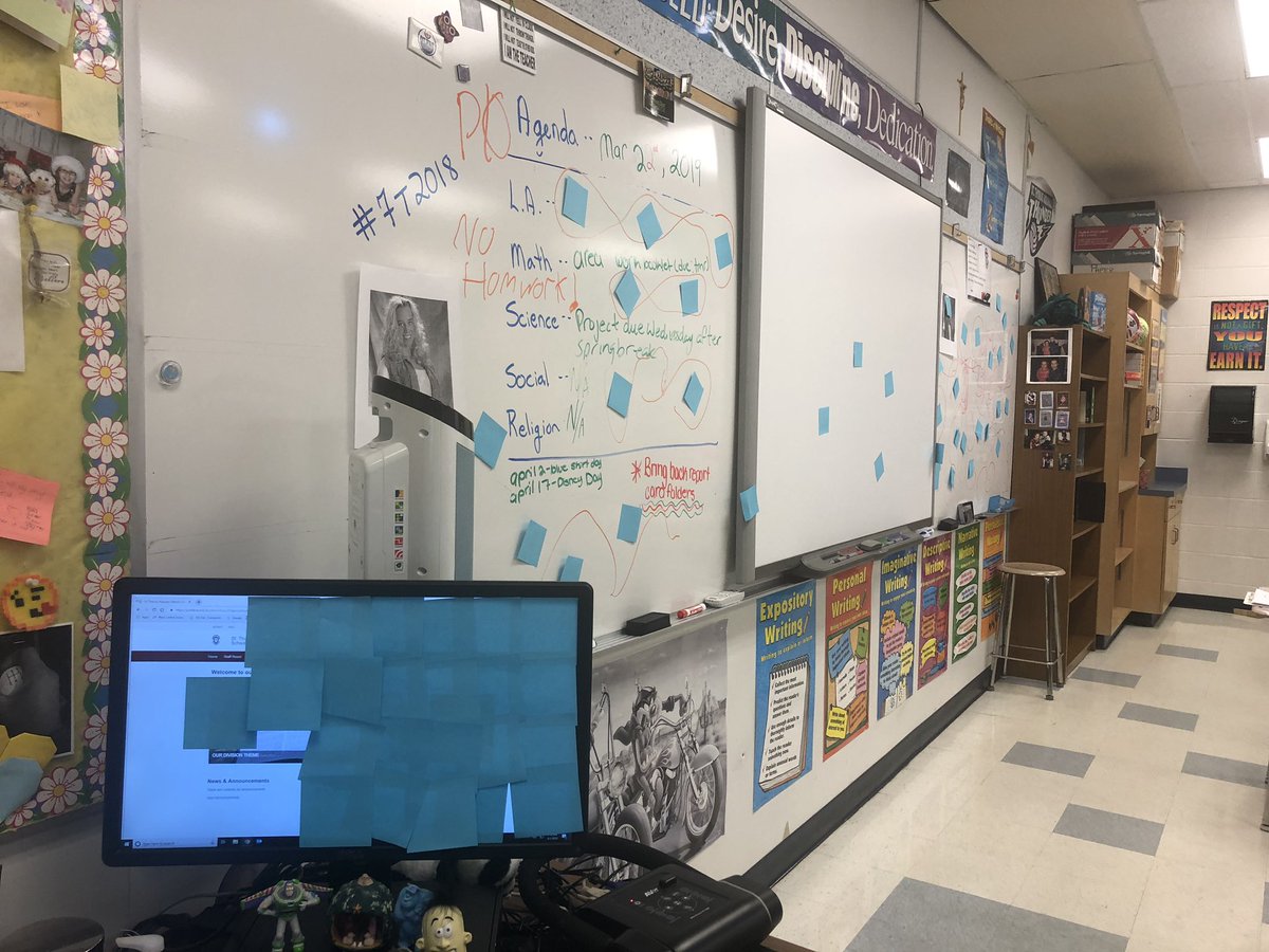 LTibo7's tweet photo. #7T2018 worked cooperatively this morning while I was at Staff Prayer! #AprilFoolsDay2019 #ECSRDJoy #atleaseditwasagroupeffort #icouldntfigureoutwhymymousewouldntwork #tape https://t.co/B91CrUrqVs