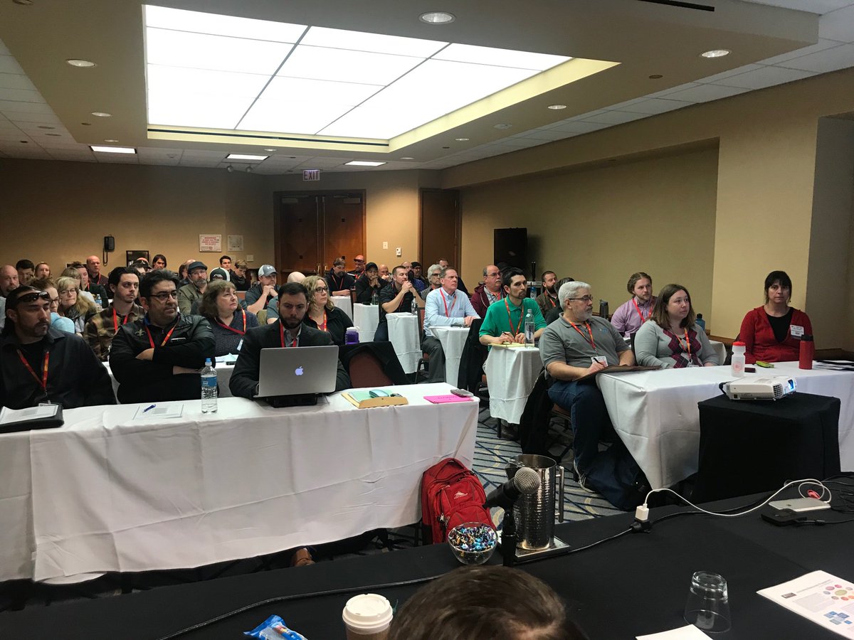 AmandaHatherly's tweet image. Packed house for the Supercharge Your Training session at #HPC19 . All star panel also.