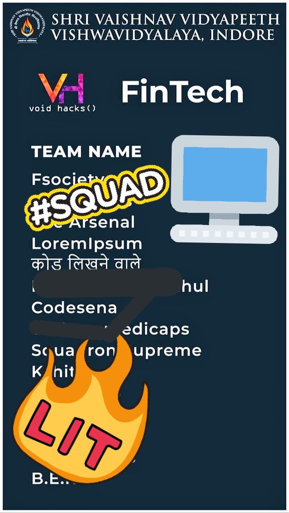 pradhyumvyas's tweet photo. Selected in #voidhacks Hackathon eventππ #codesena
@AniruddhParwal @ShailendraKawa7 @voidhacks19 https://t.co/BfactMvvVD