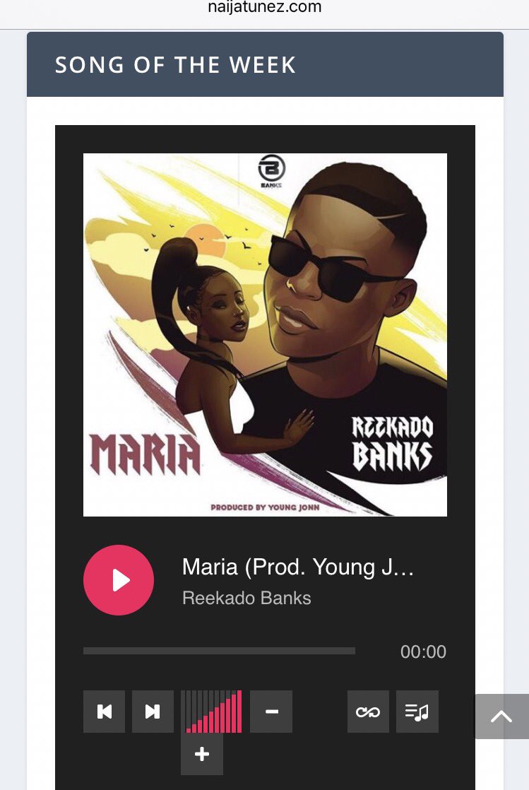 BluetileNG's tweet photo. #SongOfTheWeek on @naijatunez this week.
1. @reekadobanks - “Maria”
2. @heisrema - “Dumebi”
3. @wizzyprobeatz - “Life” ft. @barryjhay, @magnitofreshout, Di Mien
.
.
Visit web to listen & download: https://t.co/fj1Kex1Hit #naijatunez #reekadobanks #rema #maria #dumebi #wizzypro https://t.co/MQJFQ8d9rW