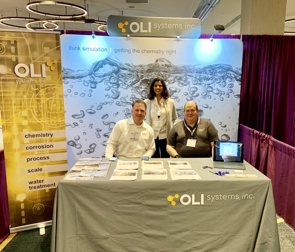 OLISystems's tweet photo. Stop by booth 306 and meet the #OLISystems team, @Rasika_OLI @JimBerthold_OLI ,Mike Kochevar &amp; @VineethRam learn how to upgrade to OLI for your water chemistry simulations. #industrialmarkets #watertreatment #simulation #electrolytes #scaling #processoptimization https://t.co/AhWcsrGSc8