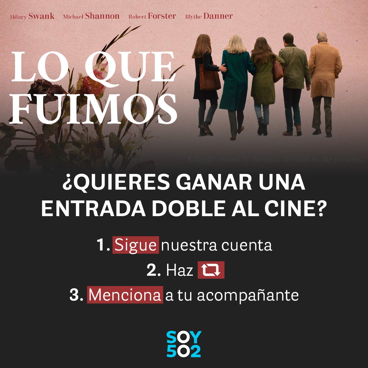 soy_502's tweet photo. #GanaPaseDoble ¡Vamos al cine! Dale retuit a este post y etiqueta a tu acompañante 🎬🎬🎬

Participa ahora: https://t.co/GUJteHZOXz