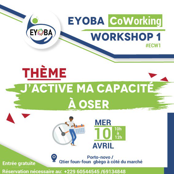 #ECW1
''J'active ma capacité à oser'' atelier organisé afin d'accroître la confiance en soi, se donner plus d'assurance face au parcours entrepreneurial. 
mercredi 10 avril 2019  à 10h 
Participation gratuite inscription 👉 forms.gle/NZNBQjFw6pWXaV…