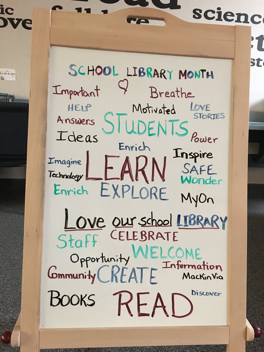 MrsCermak's tweet photo. Celebrating our School Library @VistaViewElem 
Community, Welcome,Read, Learn, Explore, Breathe @#one91 https://t.co/LycFnaySgP