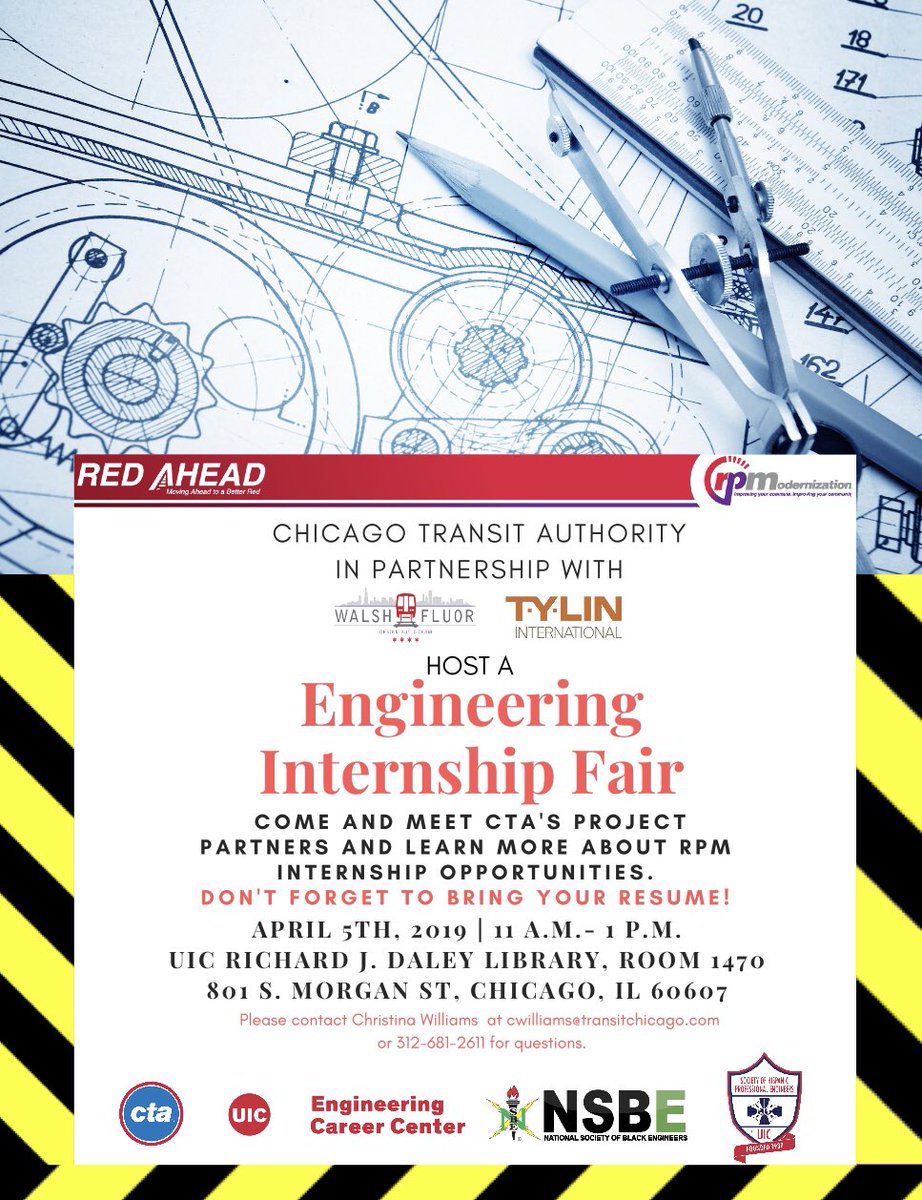NSBEUIC's tweet photo. Join us this FRIDAY as we host a joint event with @shpeuic And @EngrCareersUIC 

🚨🚨🚨Walsh, TY-LIN, and the CTA will be on campus looking for Civil, Mechanical, and Electrical Engineers for internship opportunities for their largest project in CTA history! https://t.co/IdEGAW6qFS