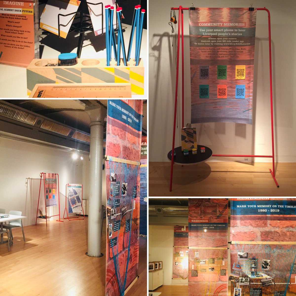 interferenceart's tweet photo. Sneak peak from today, installing Remember / Imagine - a space to explore&amp;exchange memories+ideas about #RoyalAlbertDockLiv @TateExchange with @RotundaLtd @TheFlorrie - til Sun 7 Apr. 👀Supported by @theAlbertDock @HeritageFundNW | Thanks @re_dock 
#RADLremember #RADLimagine https://t.co/fn4Z9YcamW