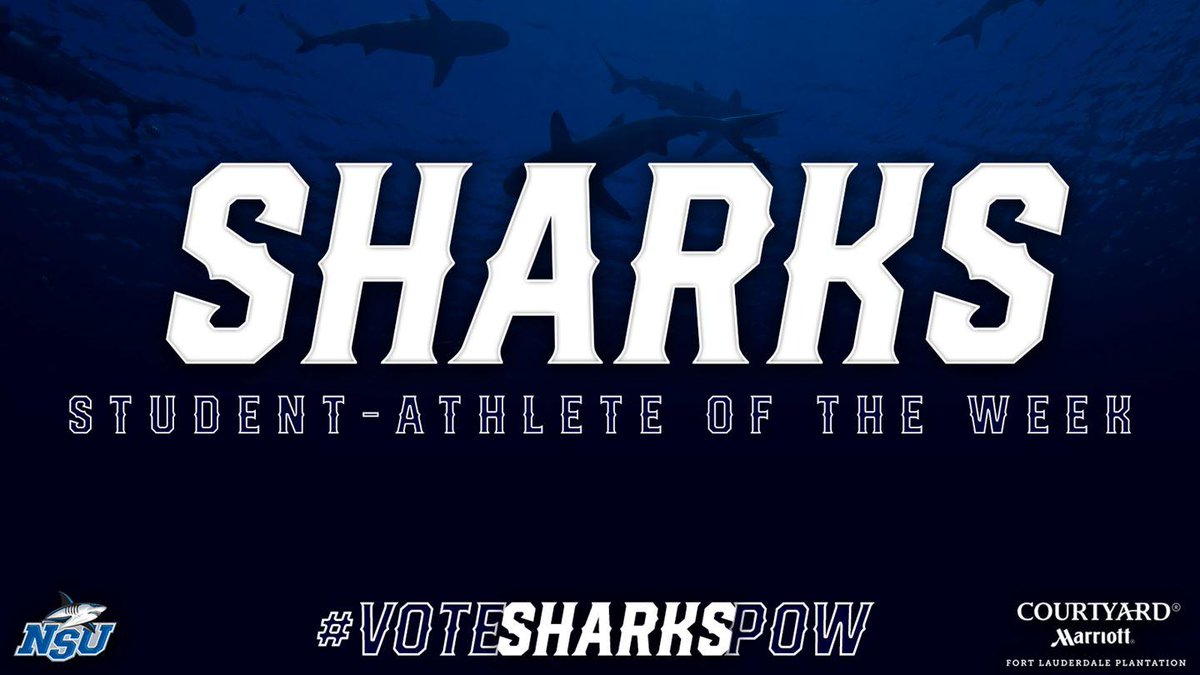 NSUSharks's tweet photo. Vote Now for Sharks Student-Athlete of the Week!

📊: https://t.co/QjK9K4RkIY
📖: https://t.co/42iGGgcM1Q

#VoteSharksPOW https://t.co/IBt4SLMRvJ