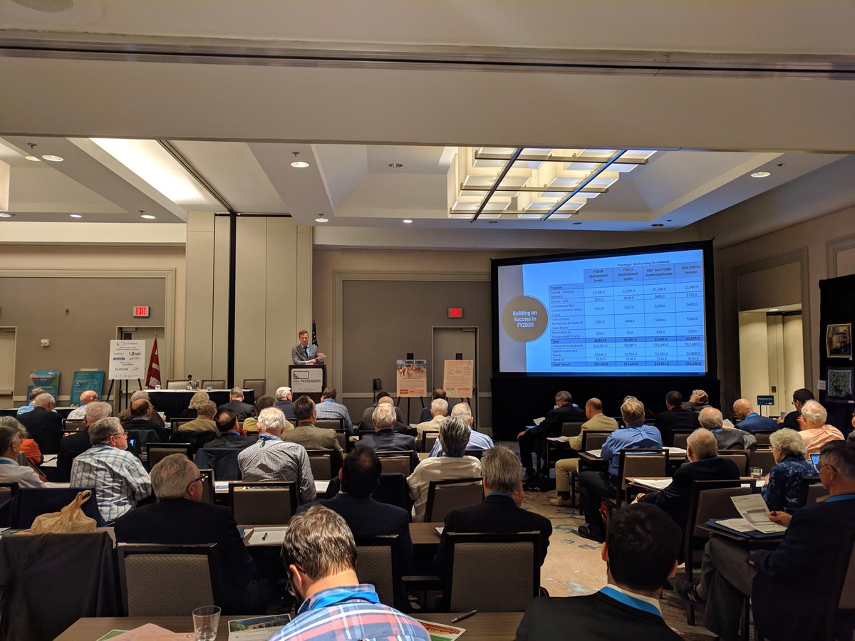 narprail's tweet photo. Sean Jeans-Gail, Vice President of Policy + Government Affairs for the Rail Passengers Association, talks about building on our recent Congressional successes as we look forward to FY2020 at #RailNationDC. #Railnation #blueprint2020 https://t.co/TcdSQ7aKY7