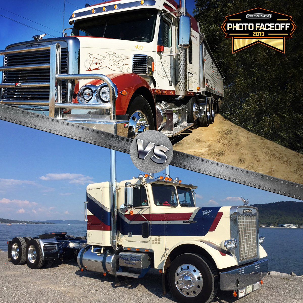 freightliner's tweet photo. The final eight #FreightlinerPhotoFaceoff trucks are battling it out to make it to the next round.
Cast your vote NOW before the clock strikes midnight: https://t.co/mKwi509cWQ https://t.co/9hZmUchMip