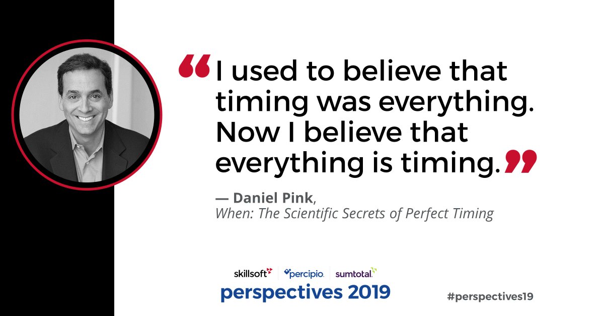 Skillsoft's tweet photo. Now on our blog, best-selling author @danielpink shares what he hopes people will gain from his #SkillsoftLive presentation at #Perspectives19. Read more: https://t.co/abXIa9dIon https://t.co/4a8GjCwssv