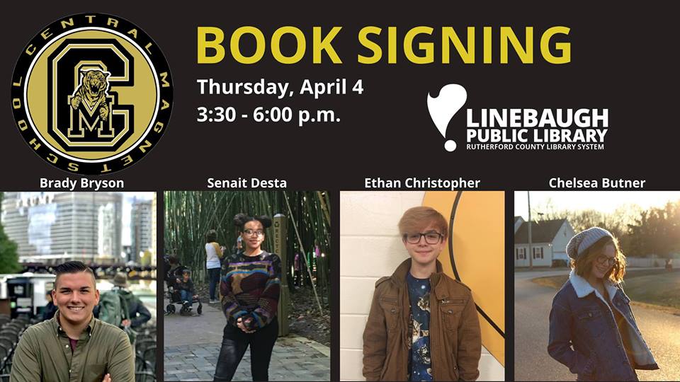 rclstn's tweet photo. This Thursday  from 3:30 - 6:00 p.m., we'll have a special book signing at #Linebaugh. Four students from Central Magnet School will be selling and signing copies of their work. Be sure to come and meet these young authors!  https://t.co/Y0zzSm3jYj https://t.co/OnaReKPoy6