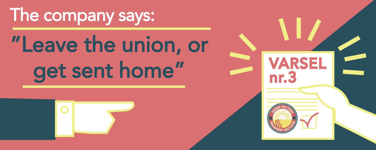 FactorySkane's tweet photo. Our bosees try to scare us!
The company has started to threaten members of our section that they will be sent home to Romania if they do not leave the union. This is totally unacceptable! So today we respond with a new notice. https://t.co/Ru03OAVkYf https://t.co/FeUma3dtsA