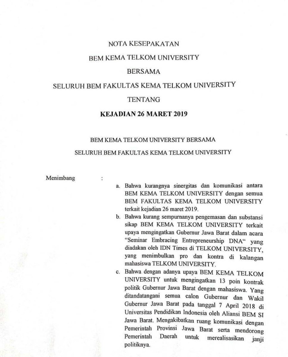 JALAN TERANG MENUJU PERGERAKAN GOTONG ROYONG DAN PERSATUAN bemfebunivtelkom.wordpress.com/2019/04/01/jal…